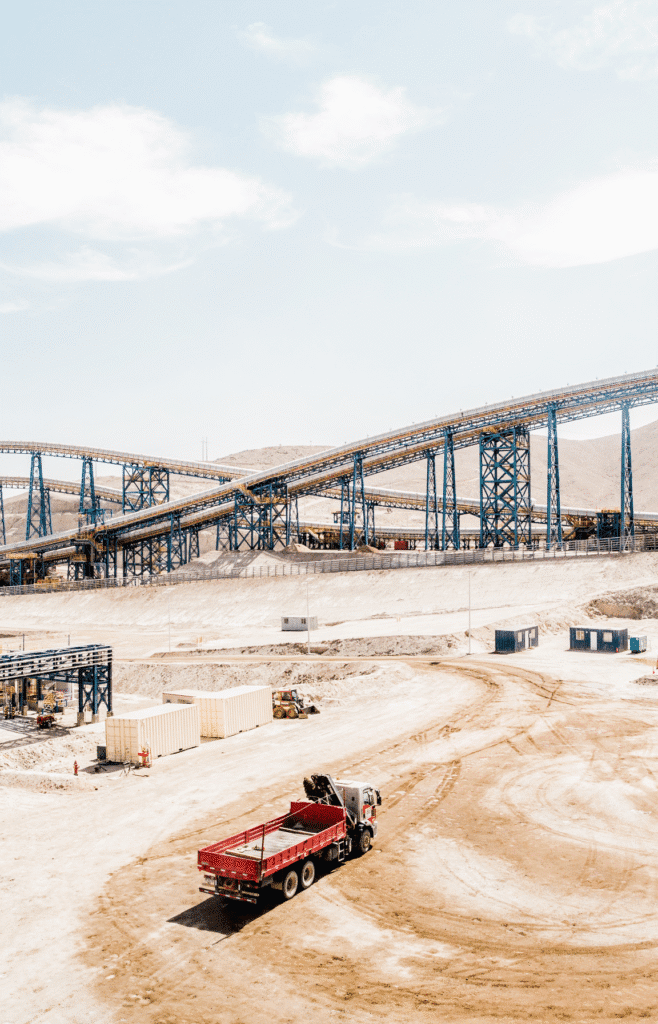 quarry with converyors and mining